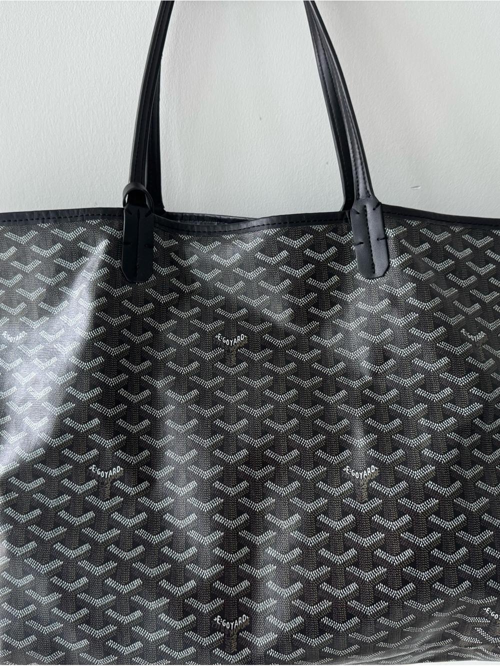 Black and White St. Louis Tote - Signature Chevron Pattern